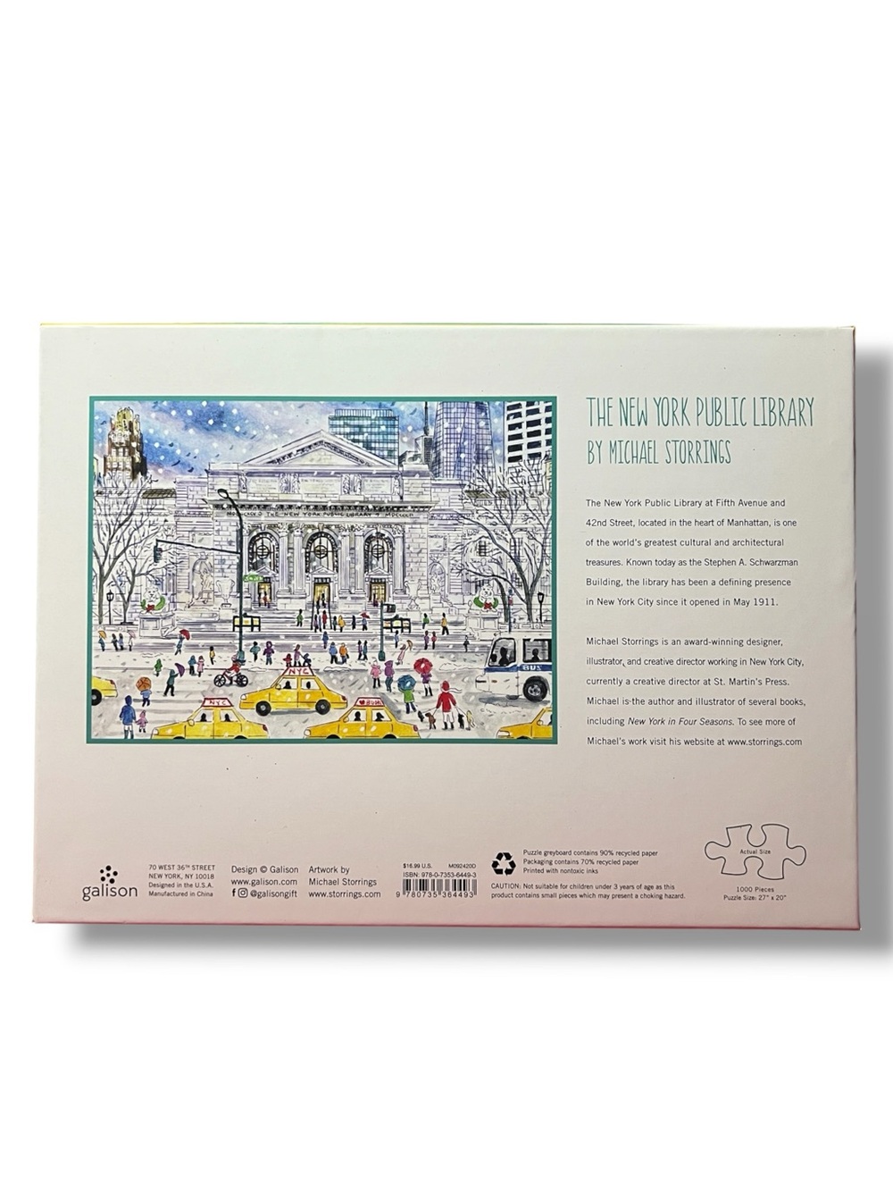 Galison The New York Public Library Michael Storrings 1000-Piece Jigsaw Puzzle - Picture 3 of 4